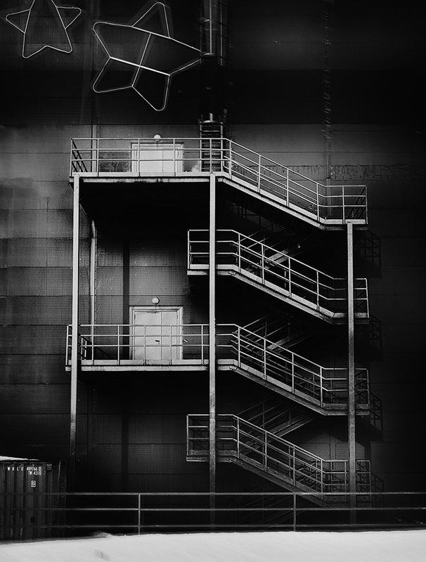 лестница, архитектура, чб *** фото превью