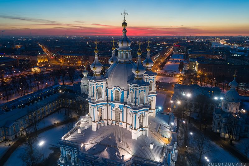 россия, петербург, санкт-петербург, питер, город, архитектура, зима, снег, вечер, закат, заря, аэрофотосъемка, дрон, квадрокоптер, коптер, полет, небо Зимний Санкт-Петербург №0982342346023 фото превью