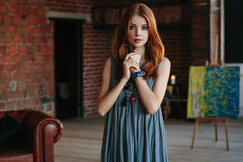 girl, studio, beauty,red, boho,young, white, pretty Саша фото превью