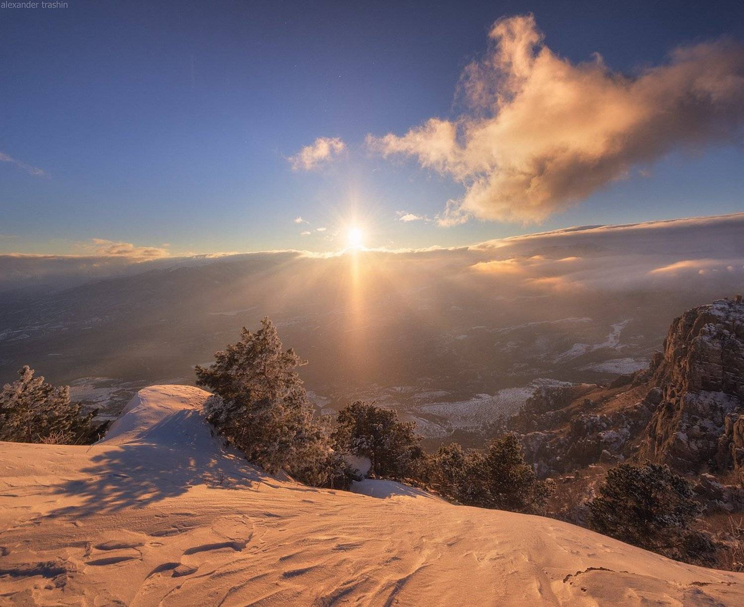 крым, демерджи, закат, зима, зимний крым, южная демерджи, Александр Трашин
