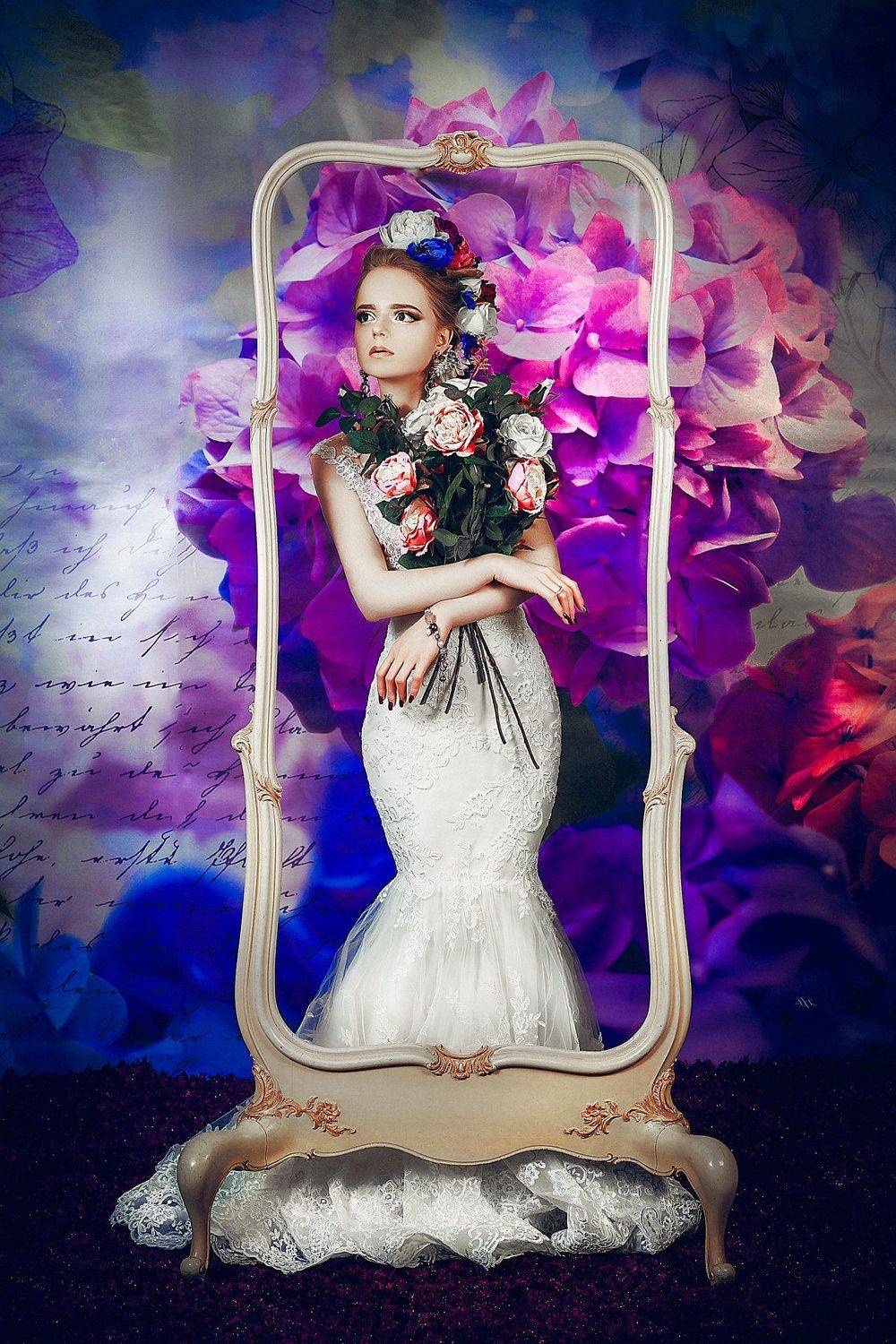 woman, bride, dress, flowers, beauty, Руслан Болгов (Axe)