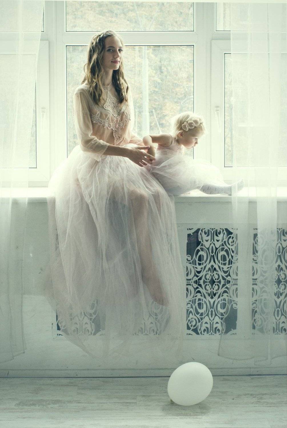 девушка, ребенок, семья, любовь, шарик, свет, легкость, valeko