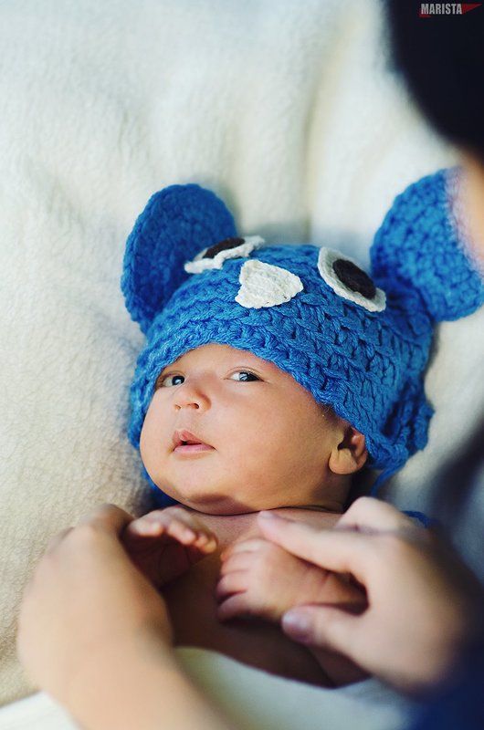 ребенок, Микки, новорожденній, портрет, мальчик, шапка, уши, улыбка Sweet Mikey фото превью