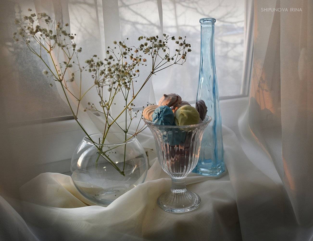 цветное безе стекло гипсофила, Шипунова Ирина