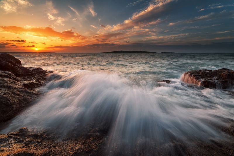 Sea sunset фото превью