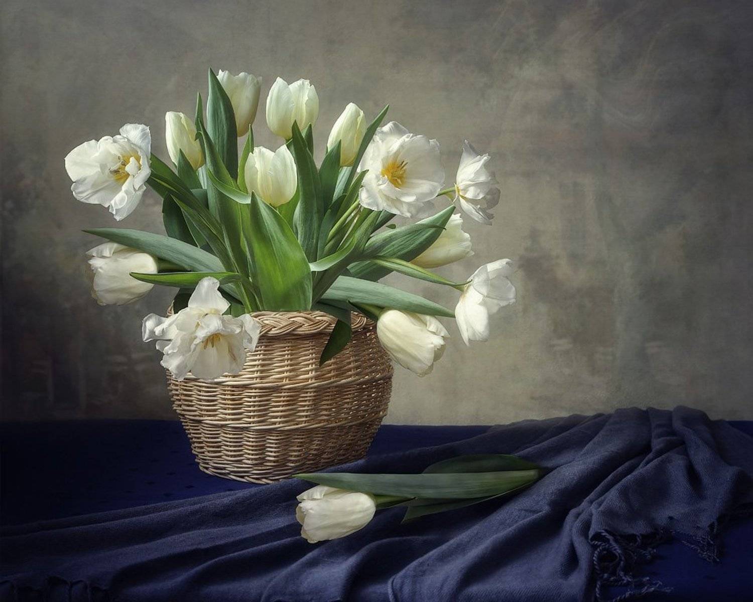 натюрморт, тюльпаны, корзина, Ирина Приходько