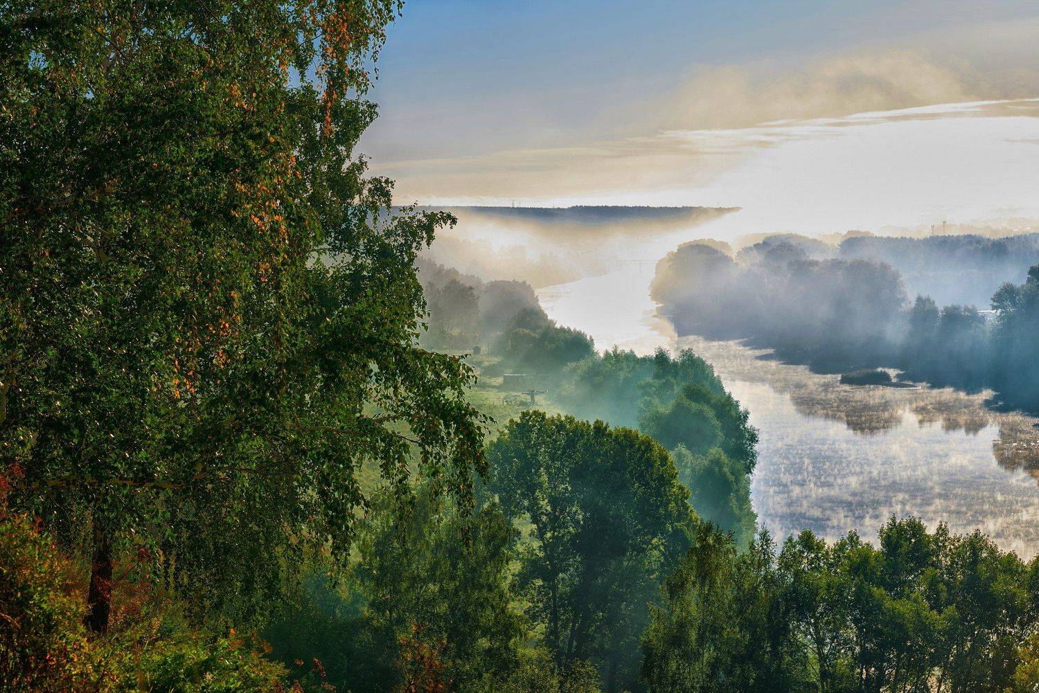 Рассвет, лето, пейзаж, Георгий Муравьёв