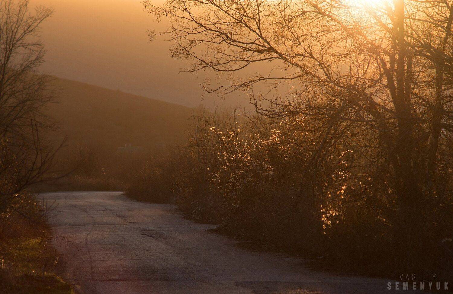Крым, закат, Кара-Тау, дорога, объемный свет, настроение., Семенюк Василий
