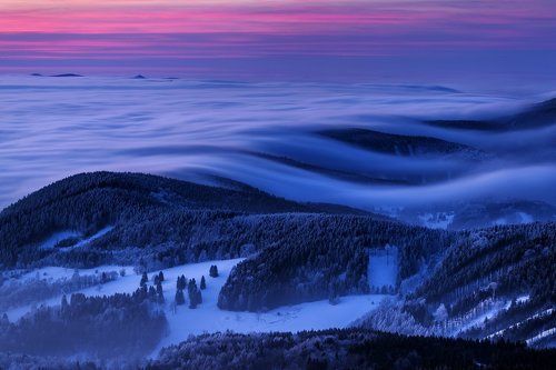 Blue Hour in Lusatian mountains - Czech Republic