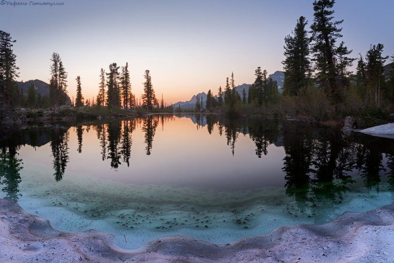 красноярский край, западные саяны, национальный парк  ергаки, озеро, закат, лазурное, покой, природа. \