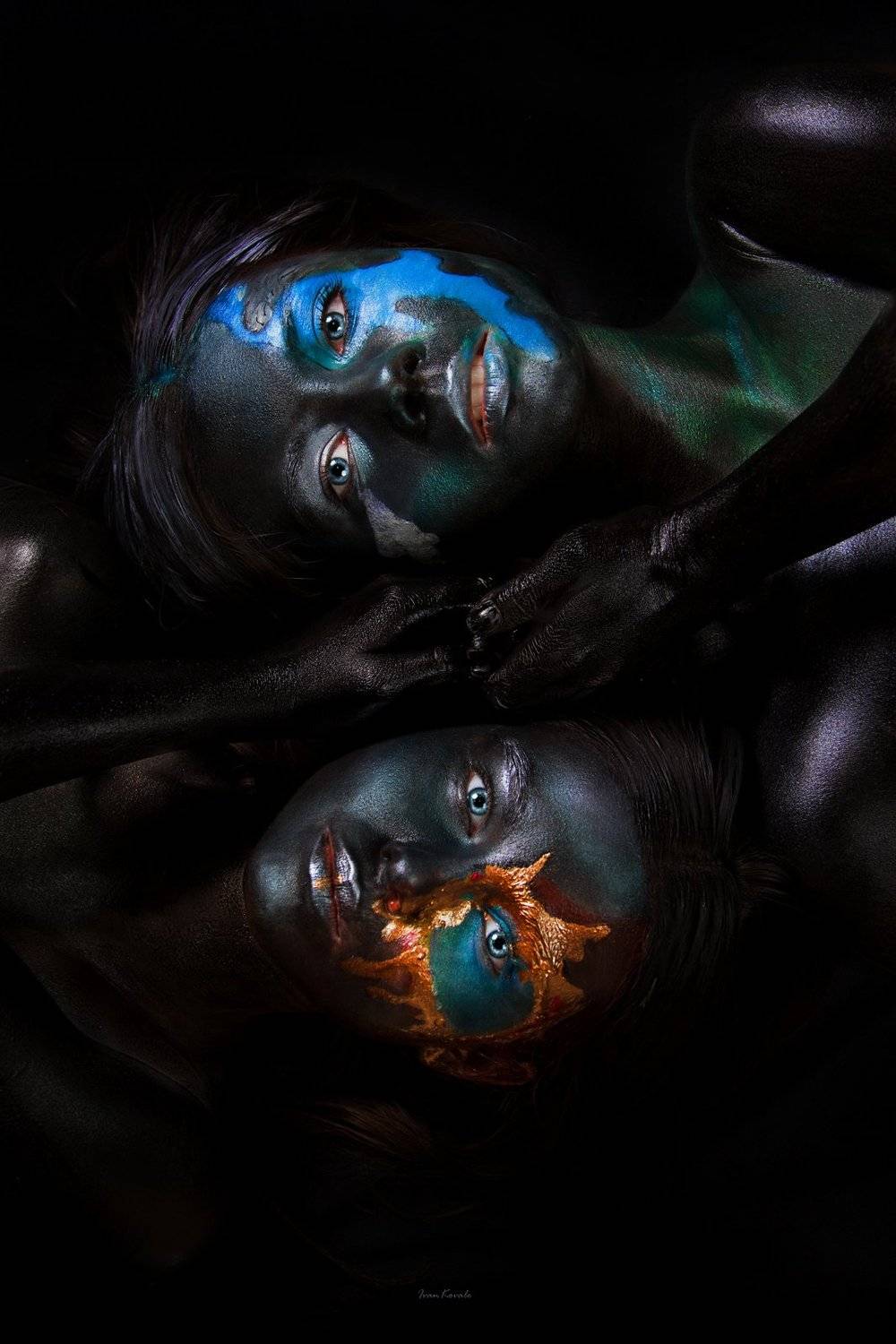 фото, портрет, девушка, лицо, глаза, арт, бодиарт, фейсарт, студия, материк, континент, озеро, вулкан, руки, кожа, грим, визаж, макияж, креатив, байкал, йеллоустоун, Ковалёв Иван