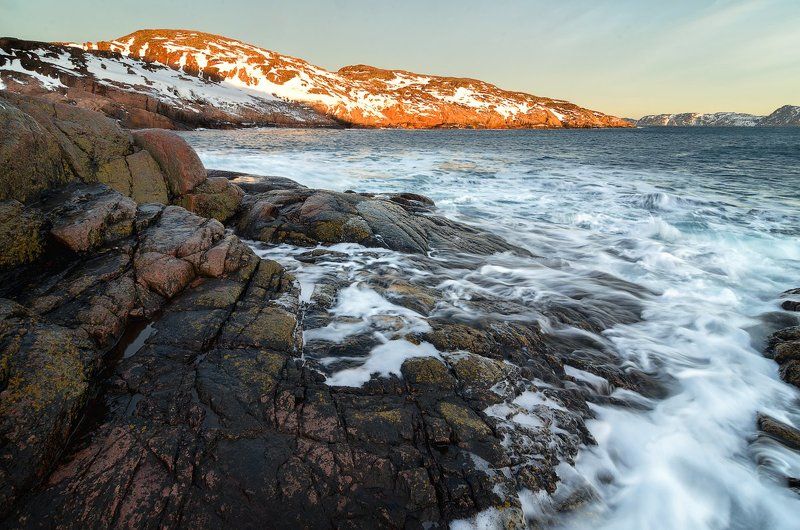 кольский, полуостров, териберка, крайземли, море, баренцево море, волны, стихия Каменистые пляжи Кольского полуострова фото превью
