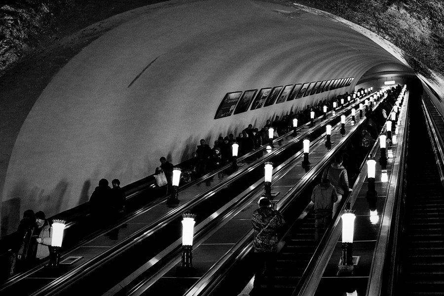 москва, эскалатор, подземка, жизнь, суета, общество, повседневность, Сергей Гойшик