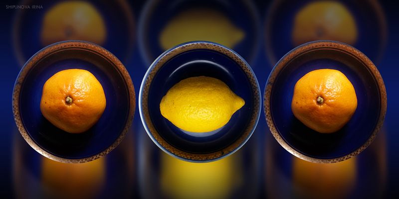Два мандарина и лимон фото превью