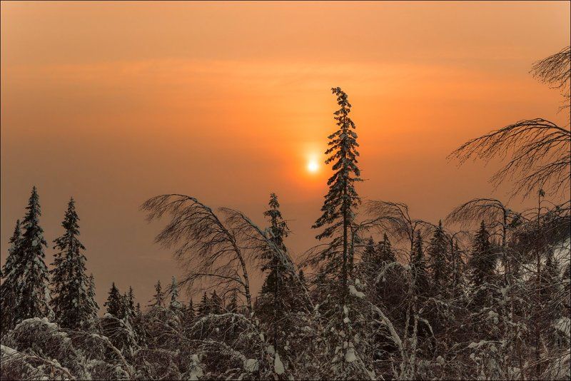 закат, зима, уван, урал В погоне за Солнцем фото превью