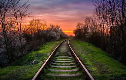 Railroad sunset