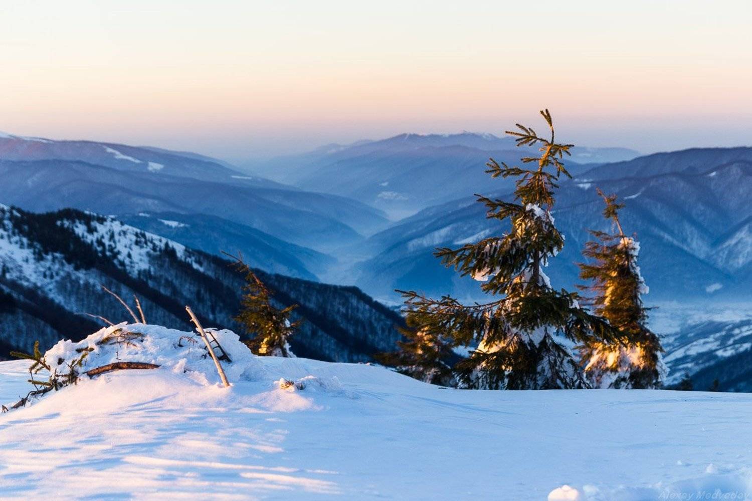 зима, карпаты, зимний поход, поход, хребет, пишконя, утро, снег, рассвет, сугробы, силуеты,, Алексей Медведев