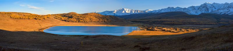 закат, озеро джангысколь, урочище ештыкель, горный алтай, республика алтай, кош-агачский район Pro театр теней и отражений на озере Джангысколь фото превью