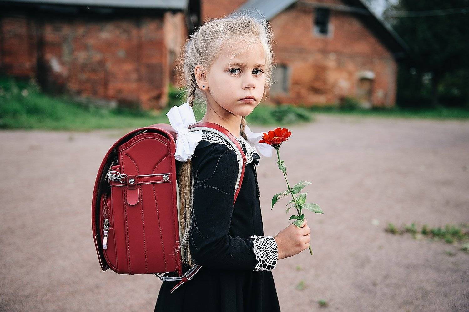 школа, девочка, портфель, настроение, Зубавичене Элина