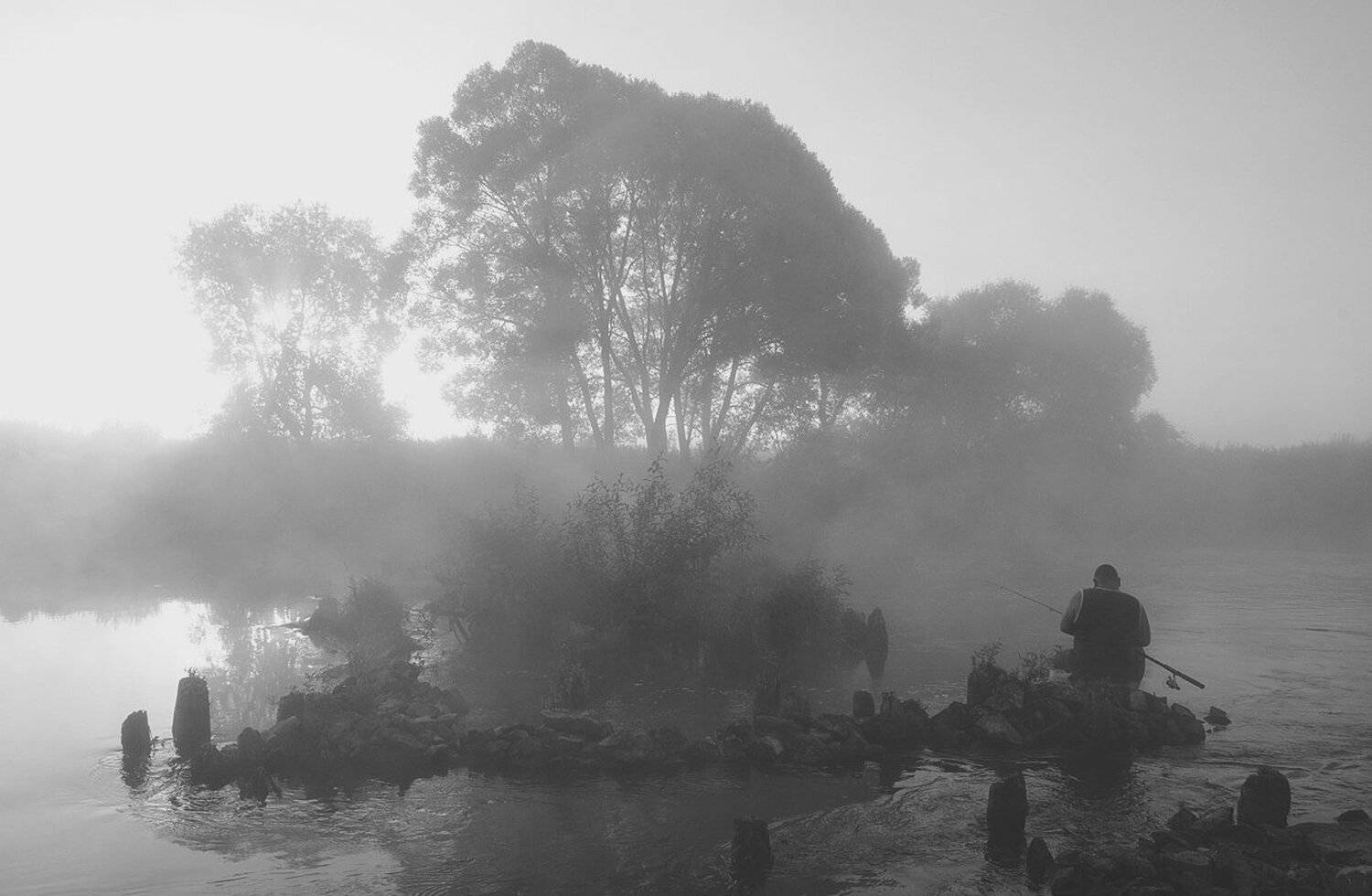 утро река упа рыбак першино, Михаил Агеев