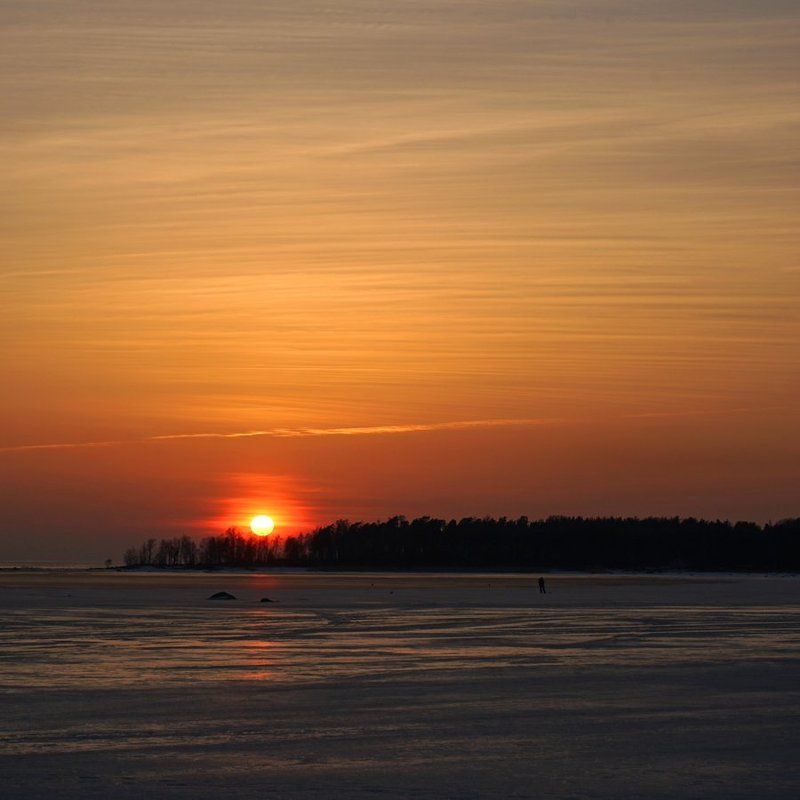 весна, закат, пейзаж Весенний вечер в Окунёвой фото превью