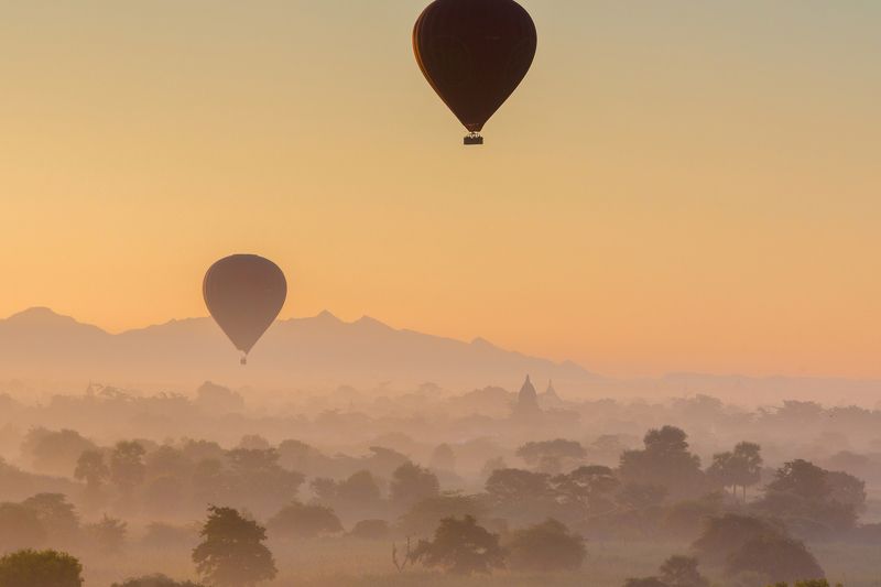 Паган, Баган, Мьянма, Бирма, воздушный шар, пагода, Myanmar, Bagan, balloons, Burma, Pagodas, Таинственный Баган фото превью