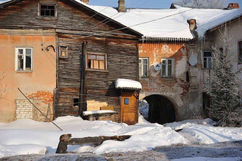 углич, город, двор, зима Двор фото превью