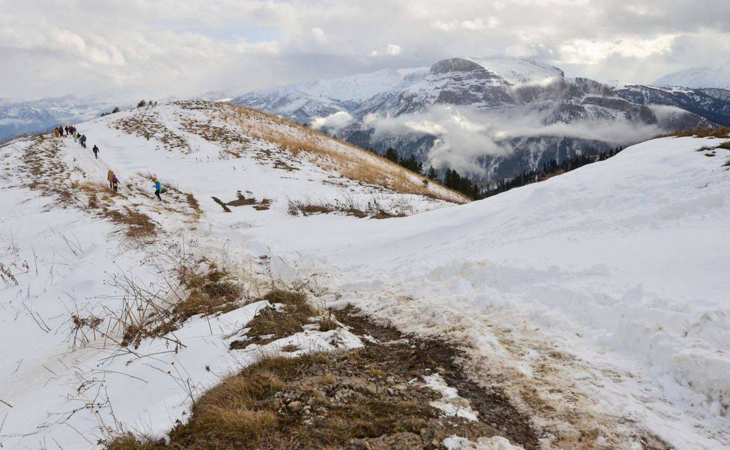 горы, снег, туристы, Елена Шевченко