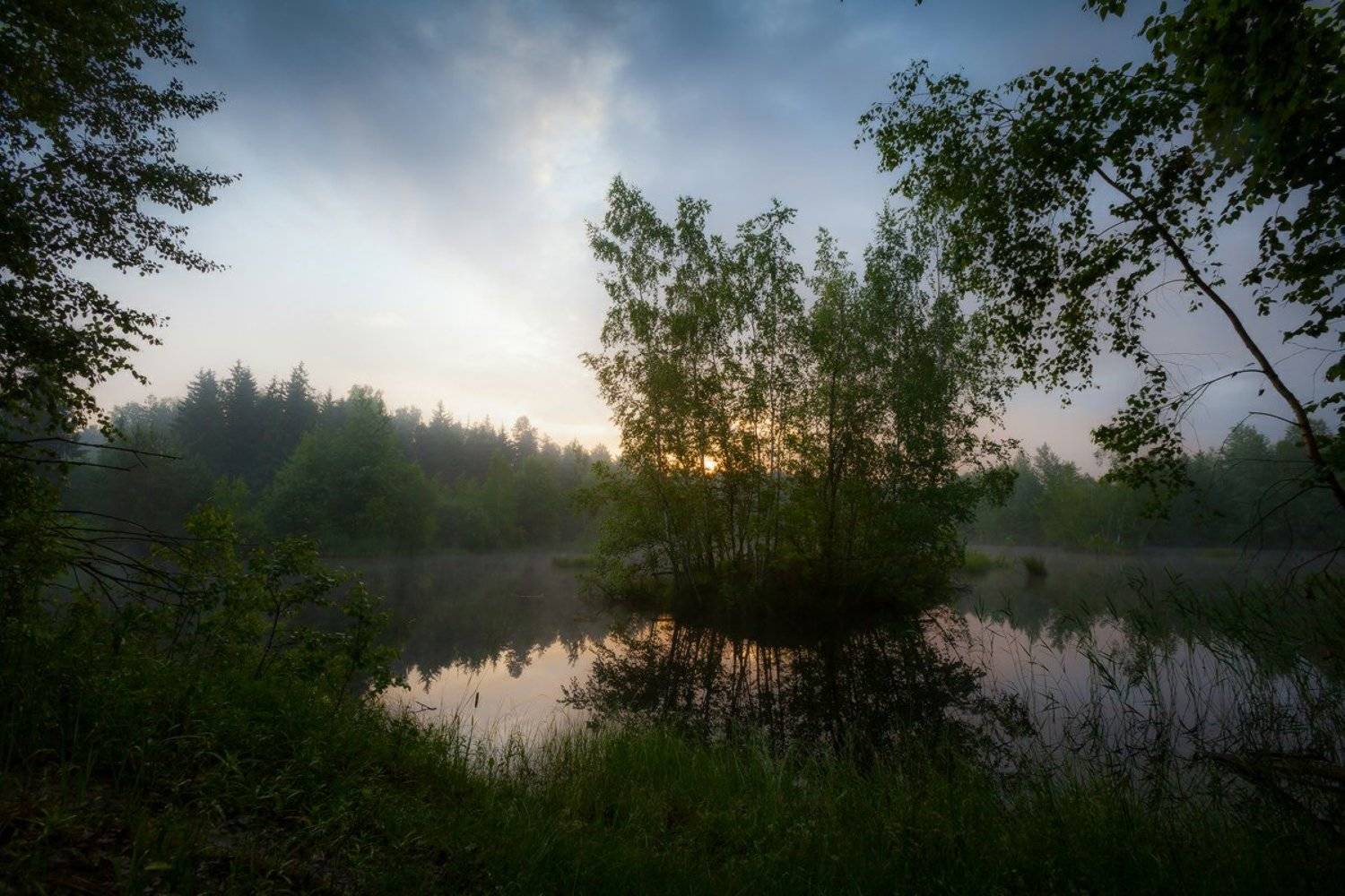 остров, утро, лето, озеро, тишина, природа, благодать, Копычко Михаил