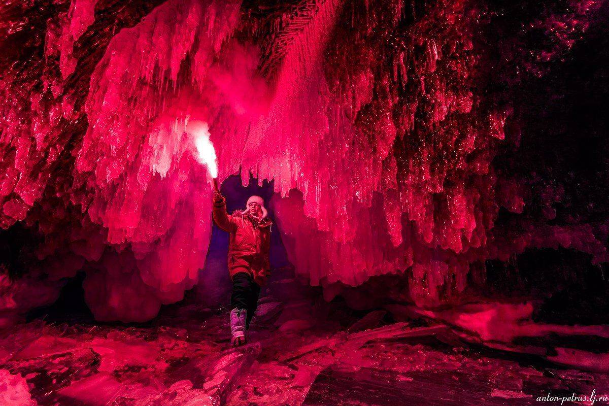байкал, ночь, грот, зима, Антон Петрусь