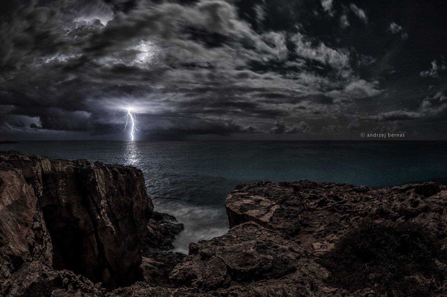 storm, island, night, Andrzej