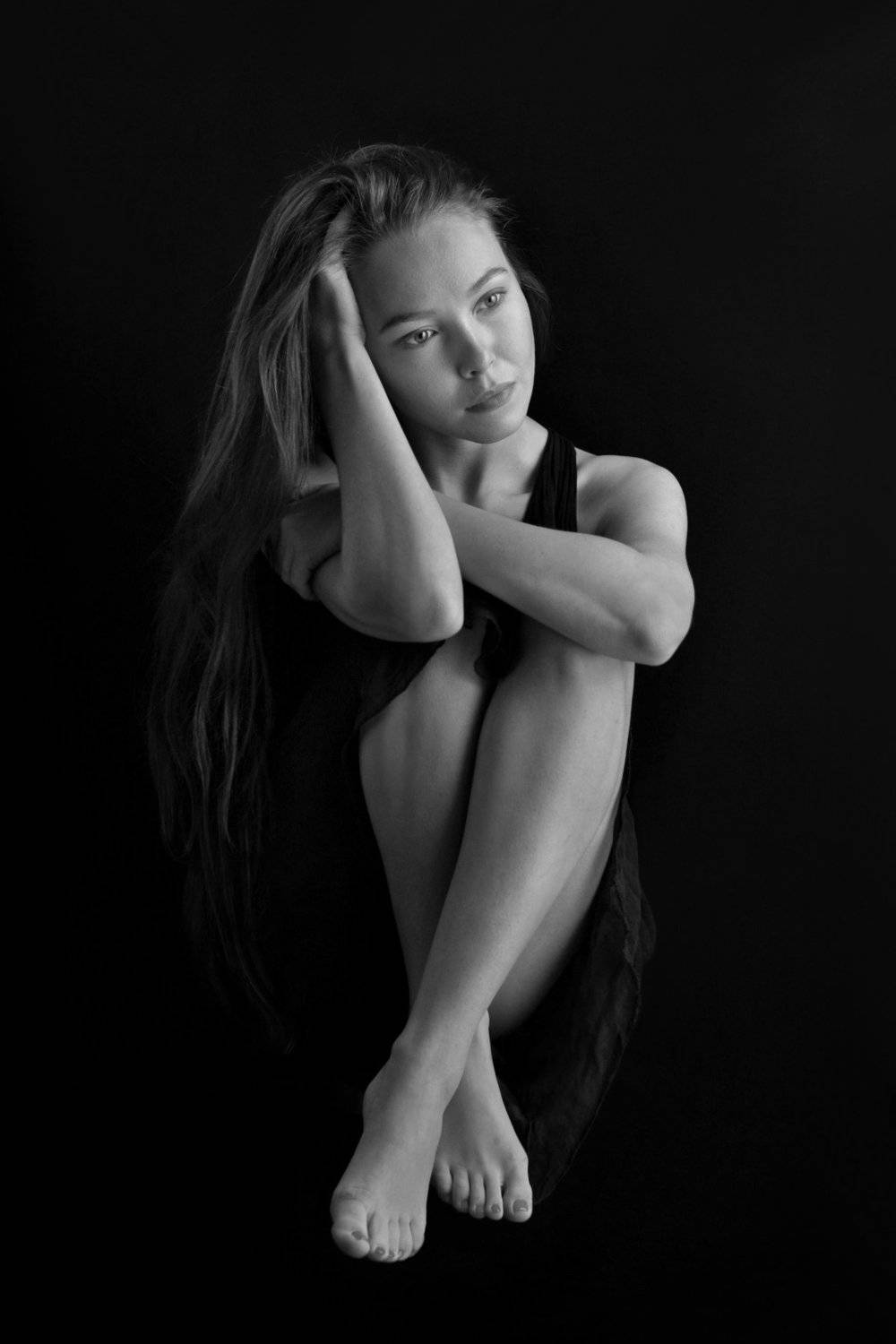 girl, night, portrait, sad, emotive, thinking, insomnia, Endegor