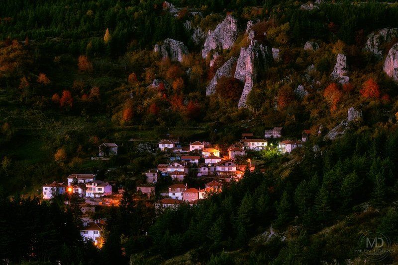 Bulgaria, village, Rhodope, mountain After sunset фото превью