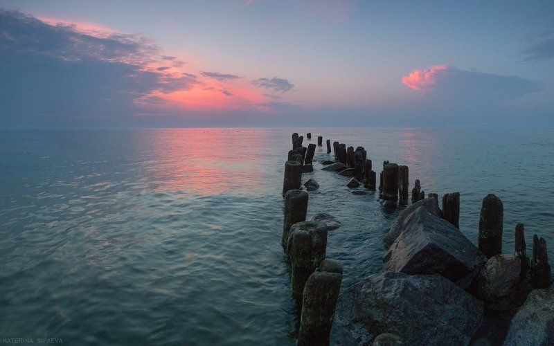 балтийское море, пейзаж, закат Нежный летний закат фото превью