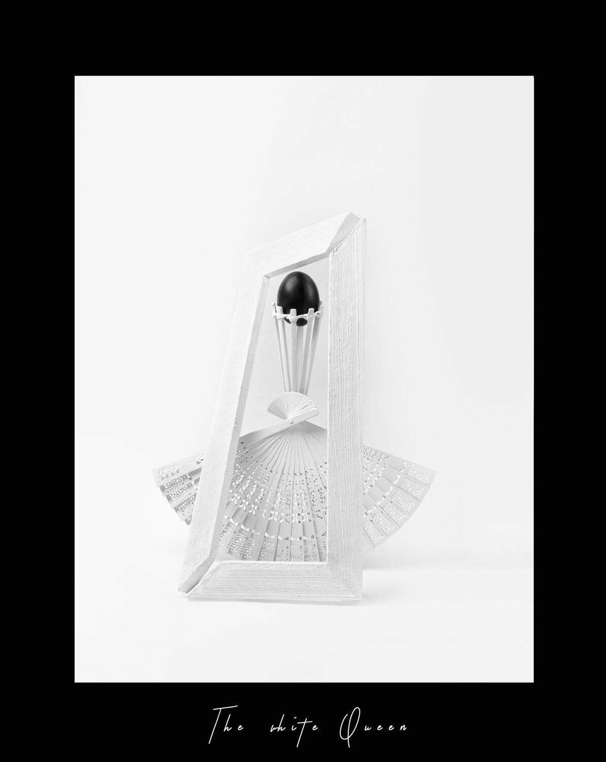 яйцо, веер, белый, черный, рамка, концепт, Наталья Голубева