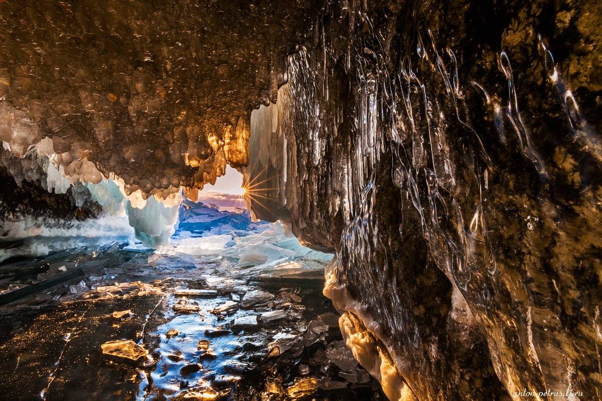 байкал, закат, грот, зима, Антон Петрусь