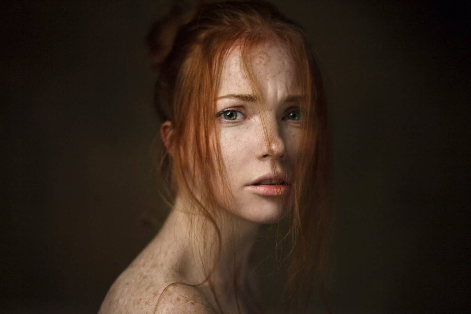 девушка, 2017, портрет, portrait, глаза, прическа, pretty, рыжая, Василий Жуков