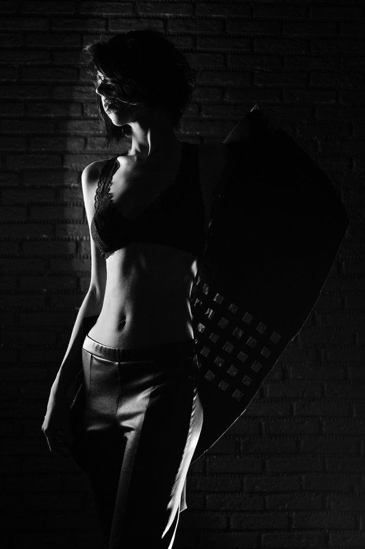 portrait, studio, beauty, xt2, bw, bra, lingerie, black,  Вика фото превью