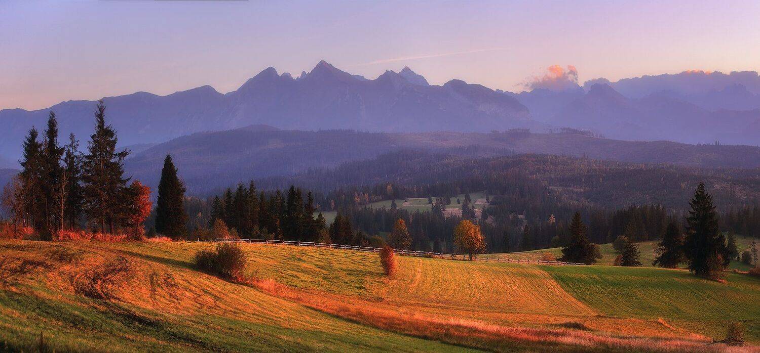 татры, польша, панорама, горы, закат, осень, октябрь, Евгений Матюшенков