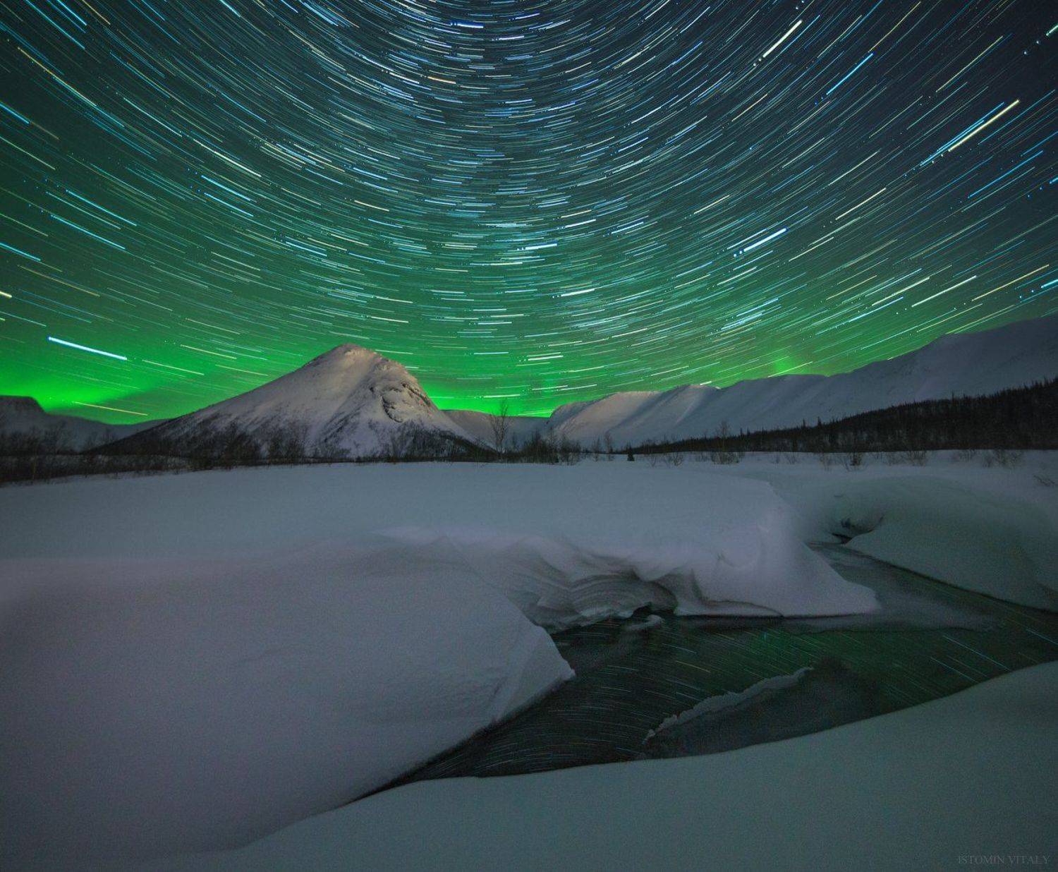 пейзаж,звезды,россия,вода,весна,снег,перспектива, Виталий Истомин