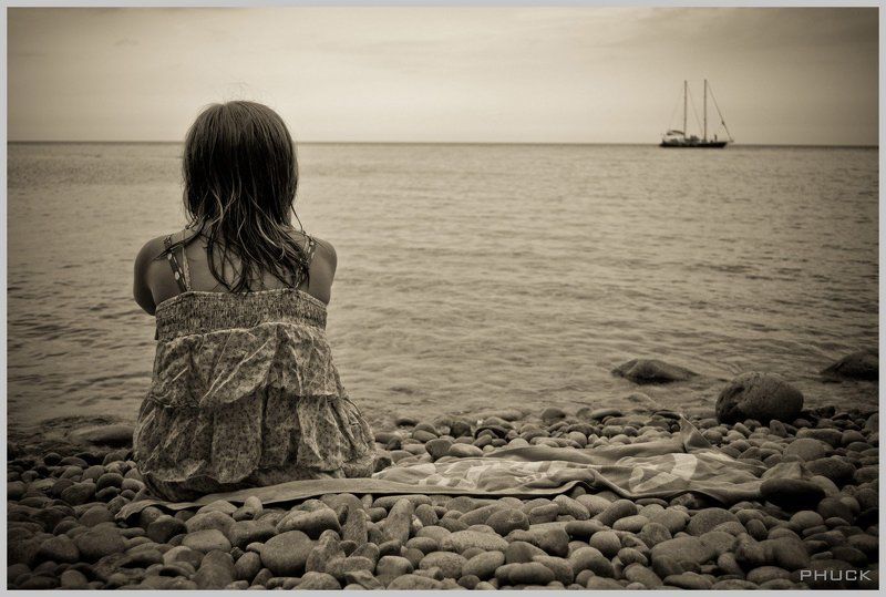 море, девушка, корабль Мечта фото превью