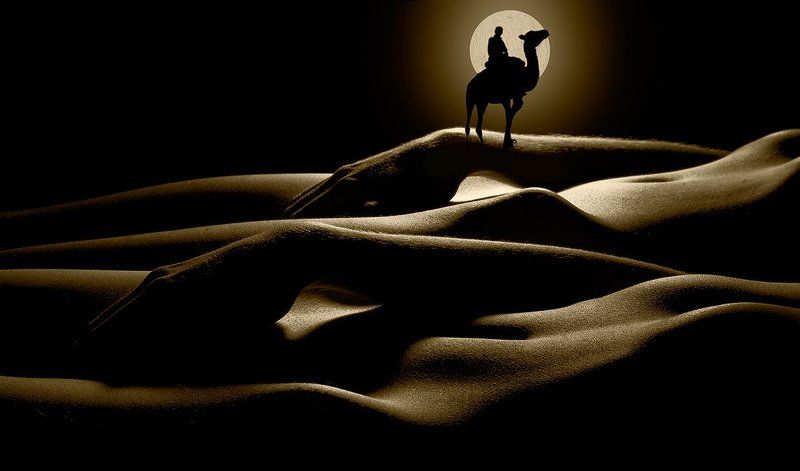 девушки, силуэты, барханы О барханах и бескрайних песках... фото превью