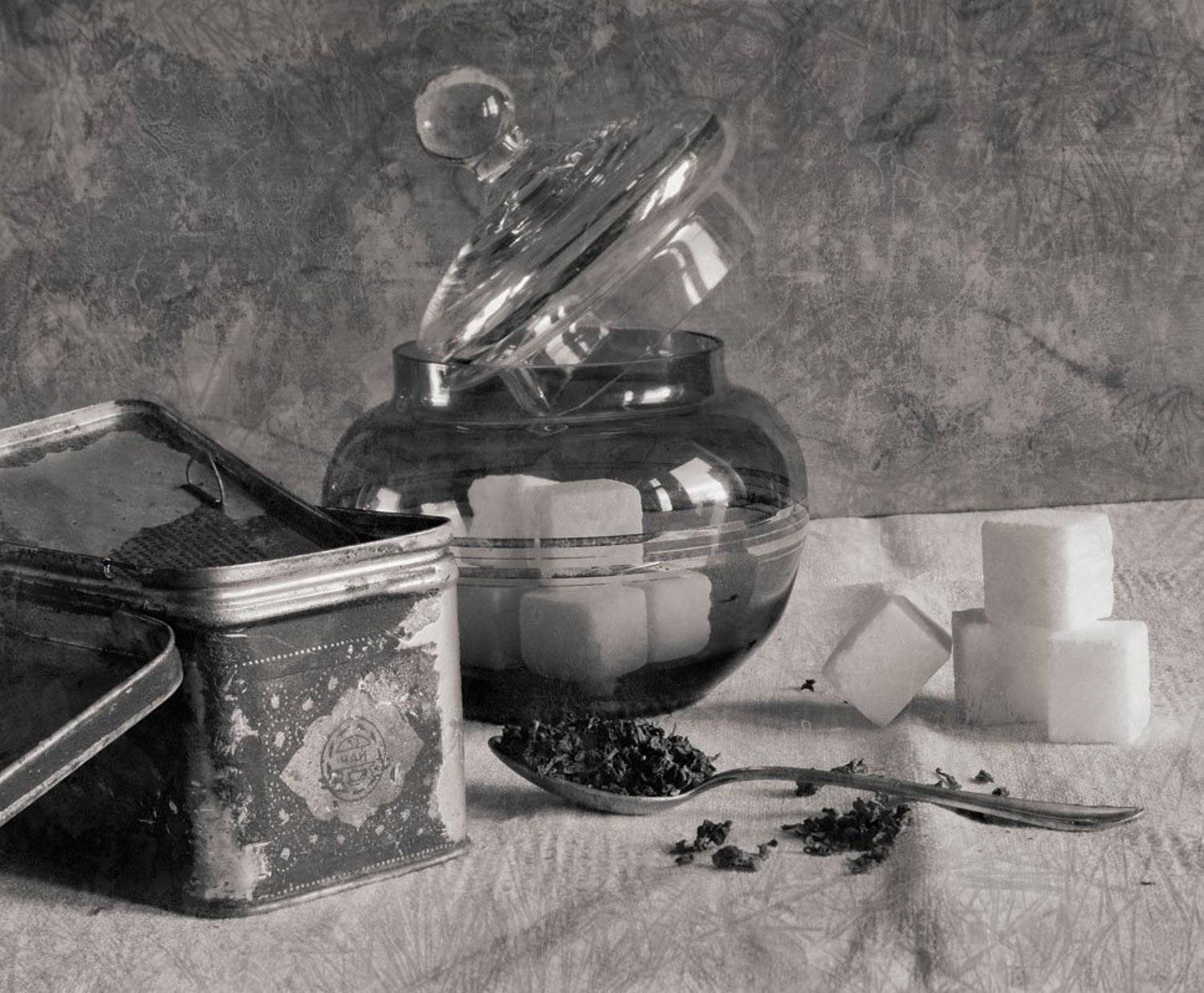 чайница, чай, заварка, ложка, сахар, сахарница, крышка, прошлое лето