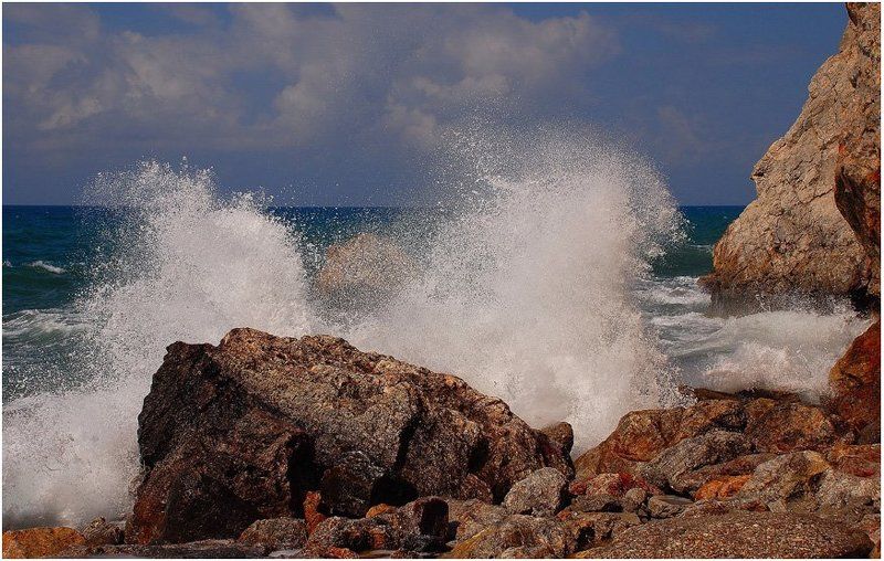 шторм, волна, скалы, море_средиземное Штормит (5) фото превью