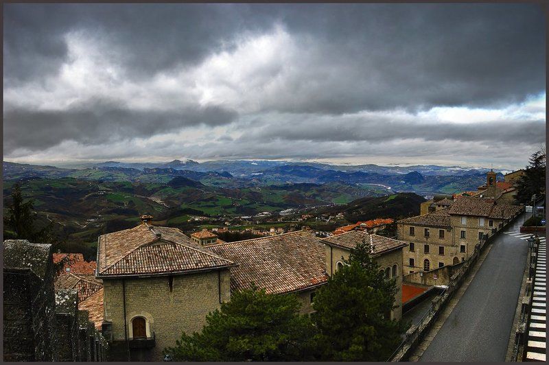 гроза, облака, панорама, италия, гора, простор, море Гроза уходила. Продолжение... фото превью