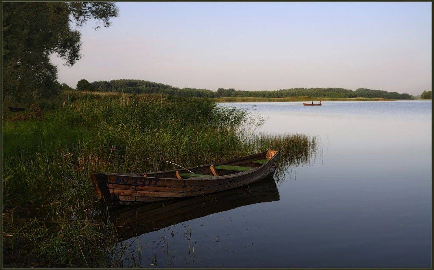 утро, озеро, лодка, камыши, белорусь, браслав, слободка, рыбаки, берег, Евгений Иванюшенко