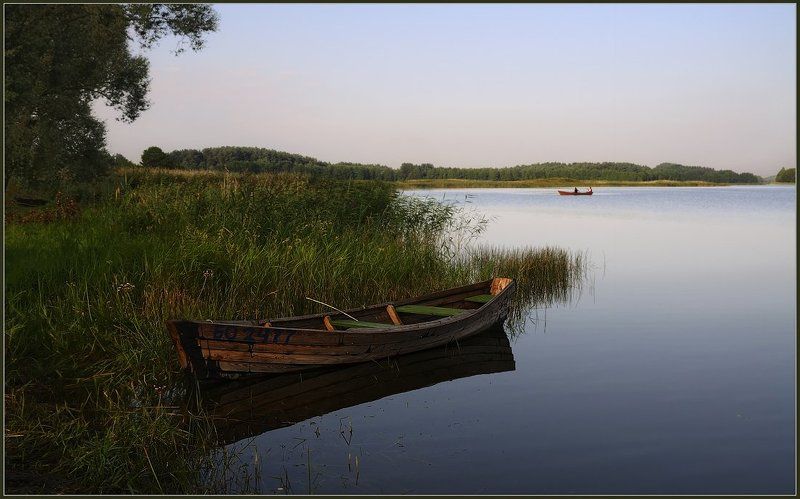 утро, озеро, лодка, камыши, белорусь, браслав, слободка, рыбаки, берег Не спи, рыбак - проспишь путину! фото превью