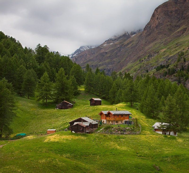 горы, альпы Деревенька фото превью