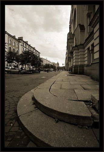 Пасмурная питерская сепия с Казанским собором вдалеке