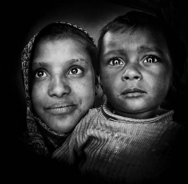 Портрет, лица, жанровый портрет, Roman Mordashev photography, Черно белая фотография Брат и сестра фото превью